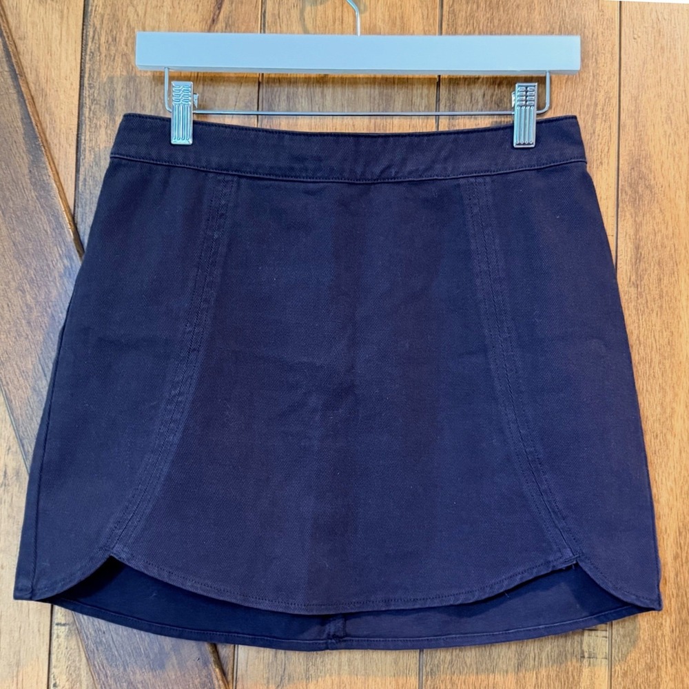 PacSun Black Denim Skort Womens Size 28 Mini Skirt‎ Shorts Back Zip